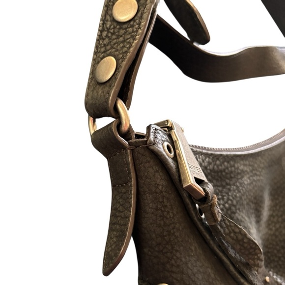 Aimee Kestenberg Nubuck Leather Zip Shoulder Bag Austin Vibes Black Small 10X7.5 - Picture 6 of 10